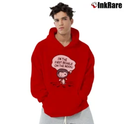 Men’s Snoopy Beagle Astronaut Cartoon Pullover Hoodie in red | Cozy, Durable, Modern Fit