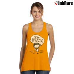 Women’s Snoopy Beagle Astronaut Cartoon Tank Top in orange | Lightweight, Movement-Friendly