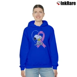 Women’s Snoopy Breast Cancer Awareness Costume Cozy Hoodie in royal blue | Warm, Structured, Stylish