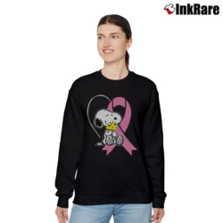 Women’s Snoopy Breast Cancer Awareness Costume Relaxed Sweatshirt in black | Soft, Laid-Back Vibe