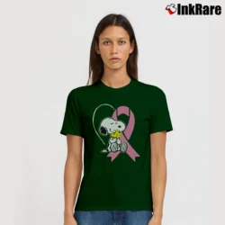 Women’s Snoopy Breast Cancer Awareness Costume Signature T-Shirt in forest green | Soft, Flattering Fit