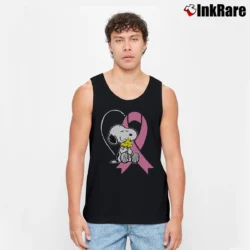 Men’s Snoopy Breast Cancer Awareness Costume Tank Top in black | Breathable, Active-Friendly Design