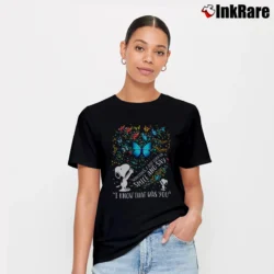 Women’s Snoopy Butterfly Sometimes I Just Look Up Smile And Say I Know That Was You T-Shirt in black | Soft, Flattering Fit