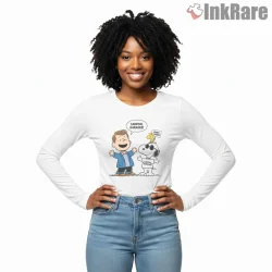 Snoopy Carpool Karaoke Talk Show Parody Shirt on white long sleeve shirt for women graphic tee