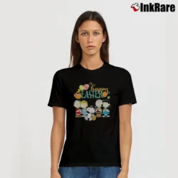 Women’s Snoopy Charlie Brown And Friends Happy Easter T-Shirt in black | Soft, Flattering Fit