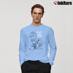 Men’s Snoopy Charlie Brown As Pirates Cartoon Character Long-Sleeve Shirt in light blue | Sleek, Lightweight, Year-Round Wear