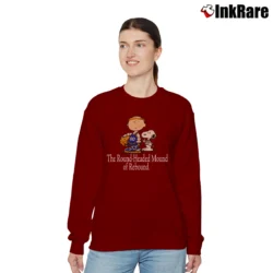 Women’s Snoopy Charlie Brown Basketball Charles Barkley Relaxed Sweatshirt in maroon | Soft, Laid-Back Vibe