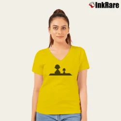 Women’s Snoopy Charlie Brown Cool V-Neck Tee in yellow | Chic Neckline, Soft Texture