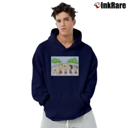 Men’s Snoopy Charlie Brown Crosswalk Cartoon Pullover Hoodie in navy | Cozy, Durable, Modern Fit