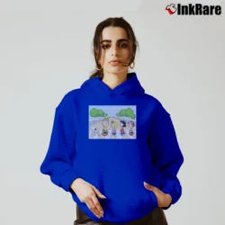 Women’s Snoopy Charlie Brown Crosswalk Cartoon Cozy Hoodie in royal blue | Warm, Structured, Stylish