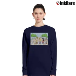 Women’s Snoopy Charlie Brown Crosswalk Cartoon Long-Sleeve Top in navy | Sleek, Versatile, All-Season