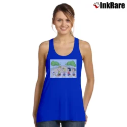 Women’s Snoopy Charlie Brown Crosswalk Cartoon Tank Top in royal blue | Lightweight, Movement-Friendly