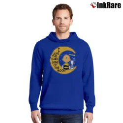Men’s Snoopy Charlie Brown I Love The Dark Side Of The Moon Pullover Hoodie in royal blue | Cozy, Durable, Modern Fit