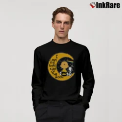 Men’s Snoopy Charlie Brown I Love The Dark Side Of The Moon Long-Sleeve Shirt in black | Sleek, Lightweight, Year-Round Wear