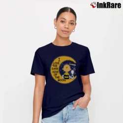 Women’s Snoopy Charlie Brown I Love The Dark Side Of The Moon Signature T-Shirt in navy | Soft, Flattering Fit