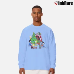 Men’s Snoopy Charlie Brown Peanuts Christmas Long-Sleeve Shirt in light blue | Sleek, Lightweight, Year-Round Wear