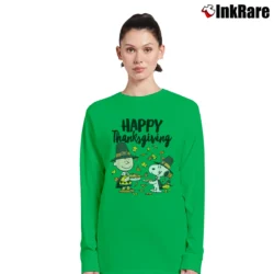 Women’s Snoopy Charlie Brown Pilgrim Thanksgiving Long-Sleeve Top in irish green | Sleek, Versatile, All-Season