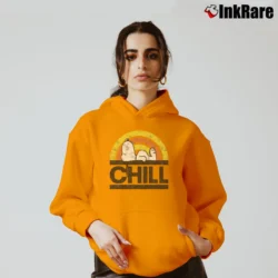 Women’s Snoopy Chill Assorted Peanuts Graphic Cozy Hoodie in orange | Warm, Structured, Stylish