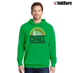 Men’s Snoopy Chill Peanuts Graphic Pullover Hoodie in irish green | Cozy, Durable, Modern Fit