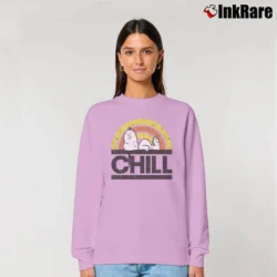 Women’s Snoopy Chill Peanuts Graphic Relaxed Sweatshirt in light pink | Soft, Laid-Back Vibe