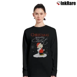 Women’s Snoopy Christmas Begins With Christ Peanuts Long-Sleeve Top in black | Sleek, Versatile, All-Season