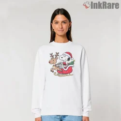 Snoopy Christmas Sleigh Ride Reindeer Shirt on graphic shirt for women graphic tee