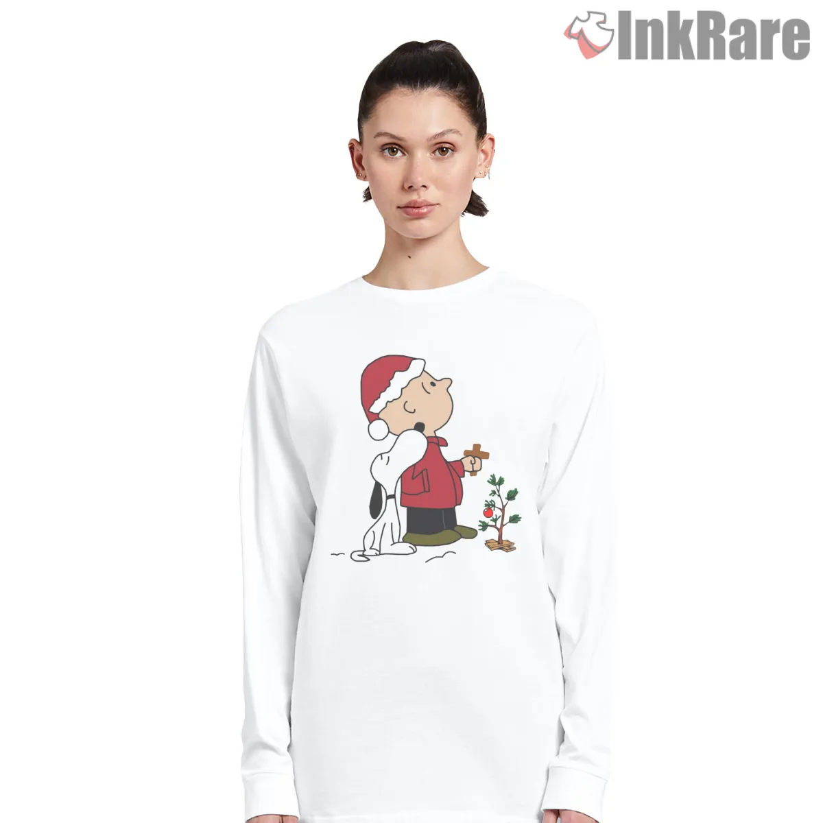 Snoopy Christmas Time Winter Long Sleeve White Snoopy Christmas Time Winter Shirt on white long sleeve shirt for women graphic tee