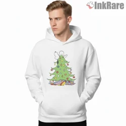 Snoopy Christmas Tree Surprise Holiday Shirt on white hoodie for men graphic tee