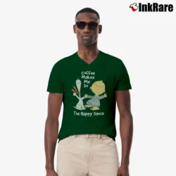 Men’s Snoopy Coffee Made Me Do It V-Neck Tee in forest green | Sharp, Breathable, Everyday Staple