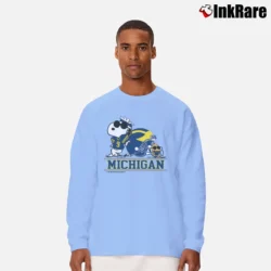 Men’s Snoopy College Football Rose Bowl Michigan 2024 Classic Long-Sleeve Shirt in light blue | Sleek, Lightweight, Year-Round Wear