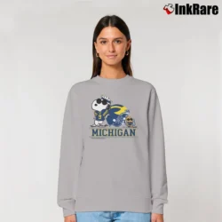 Women’s Snoopy College Football Rose Bowl Michigan 2024 Classic Relaxed Sweatshirt in sport grey | Soft, Laid-Back Vibe