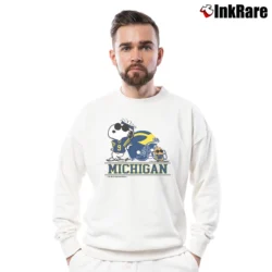 Men’s Snoopy College Football Rose Bowl Michigan 2024 Classic Crewneck Sweatshirt in white | Cozy Fabric, Clean Style