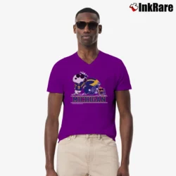 Men’s Snoopy College Football Rose Bowl Michigan 2024 V-Neck Tee in purple | Sharp, Breathable, Everyday Staple