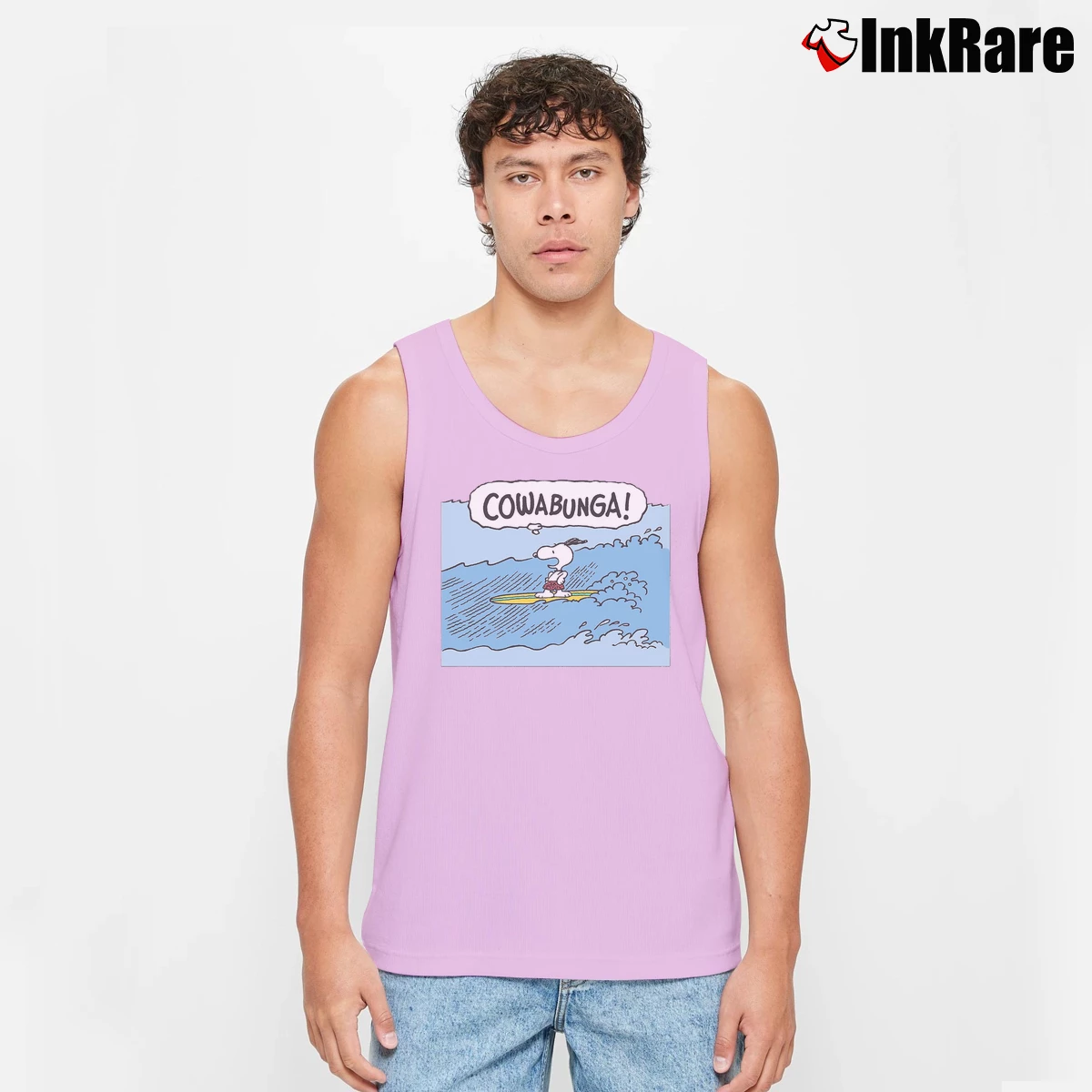 snoopy cowabunga surfer Men’s Performance Tank in light pink – Lightweight Comfort Men’s snoopy cowabunga surfer Tank Top in light pink | Breathable, Active-Friendly Design
