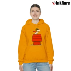 Women’s Snoopy Curse You Red Baron Funny Cozy Hoodie in orange | Warm, Structured, Stylish