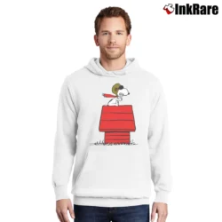 Men’s Snoopy Curse You Red Baron Funny Pullover Hoodie in white | Cozy, Durable, Modern Fit