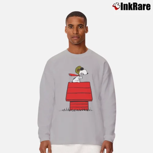 Men’s Snoopy Curse You Red Baron Funny Long-Sleeve Shirt in sport grey | Sleek, Lightweight, Year-Round Wear