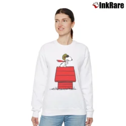 Women’s Snoopy Curse You Red Baron Funny Relaxed Sweatshirt in white | Soft, Laid-Back Vibe