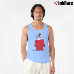 Men’s Snoopy Curse You Red Baron Funny Tank Top in light blue | Breathable, Active-Friendly Design