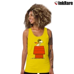 Women’s Snoopy Curse You Red Baron Funny Tank Top in yellow | Lightweight, Movement-Friendly