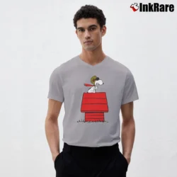 Men’s Snoopy Curse You Red Baron Funny V-Neck Tee in sport grey | Sharp, Breathable, Everyday Staple