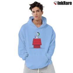 Men’s Snoopy Curse You Red Baron Pullover Hoodie in light blue | Cozy, Durable, Modern Fit