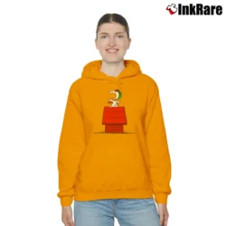 Women’s Snoopy Curse You Red Baron Cozy Hoodie in orange | Warm, Structured, Stylish