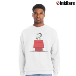Men’s Snoopy Curse You Red Baron Crewneck Sweatshirt in white | Cozy Fabric, Clean Style