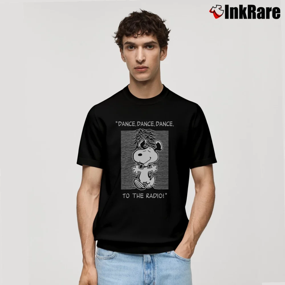 Men’s Snoopy Dance Dance Dance To The Radio Classic T-Shirt in black | Soft, Breathable Everyday Wear