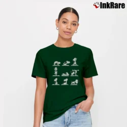 Women’s Snoopy Do Yoga Classic Signature T-Shirt in forest green | Soft, Flattering Fit