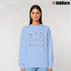 Women’s Snoopy Do Yoga Ted Scoop Classic Relaxed Sweatshirt in light blue | Soft, Laid-Back Vibe