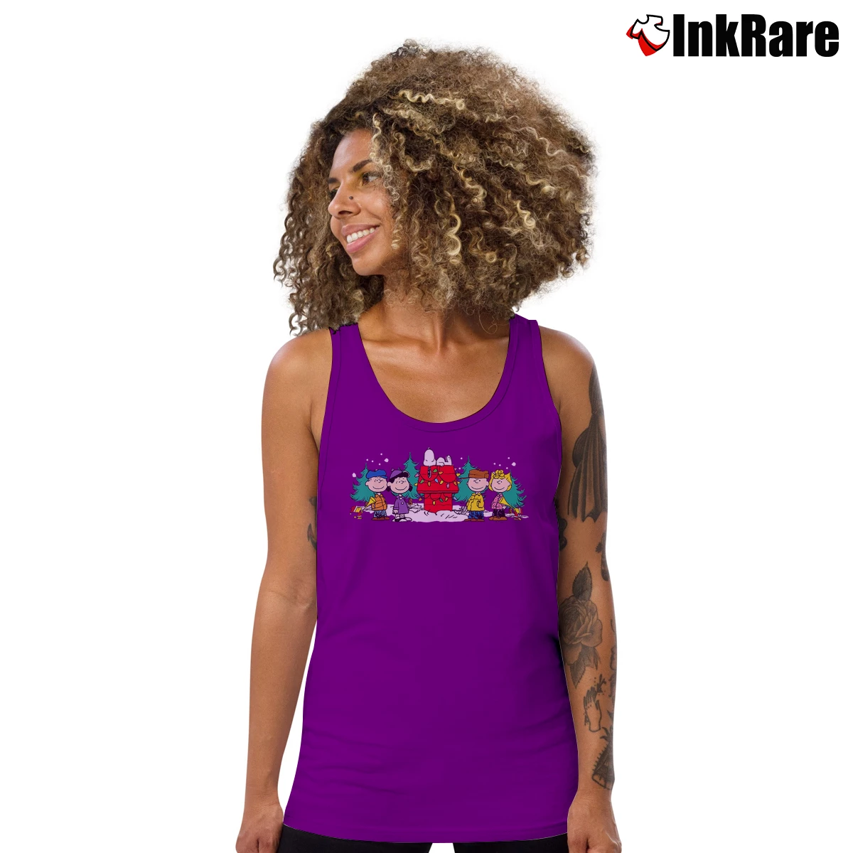snoopy dog house holiday family photo Women’s Essential Tank in purple – Summer Ready Women’s snoopy dog house holiday family photo Tank Top in purple | Lightweight, Movement-Friendly