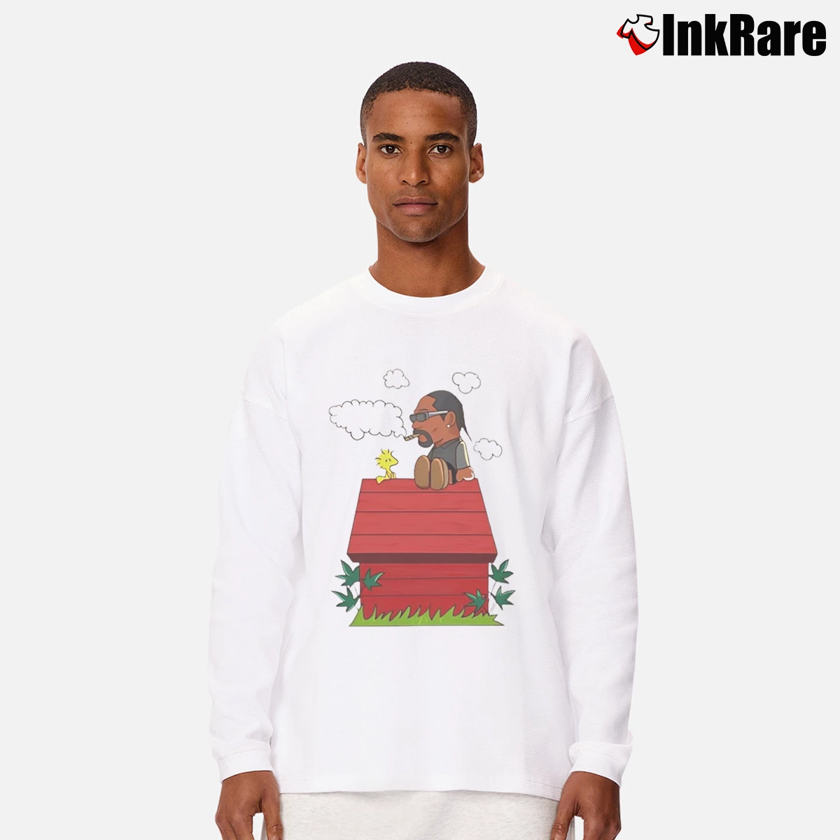 Snoopy Dogg And Woodstock Snoopy Men’s Long-Sleeve Tee in white – Versatile Layering Men’s Snoopy Dogg And Woodstock Snoopy Long-Sleeve Shirt in white | Sleek, Lightweight, Year-Round Wear