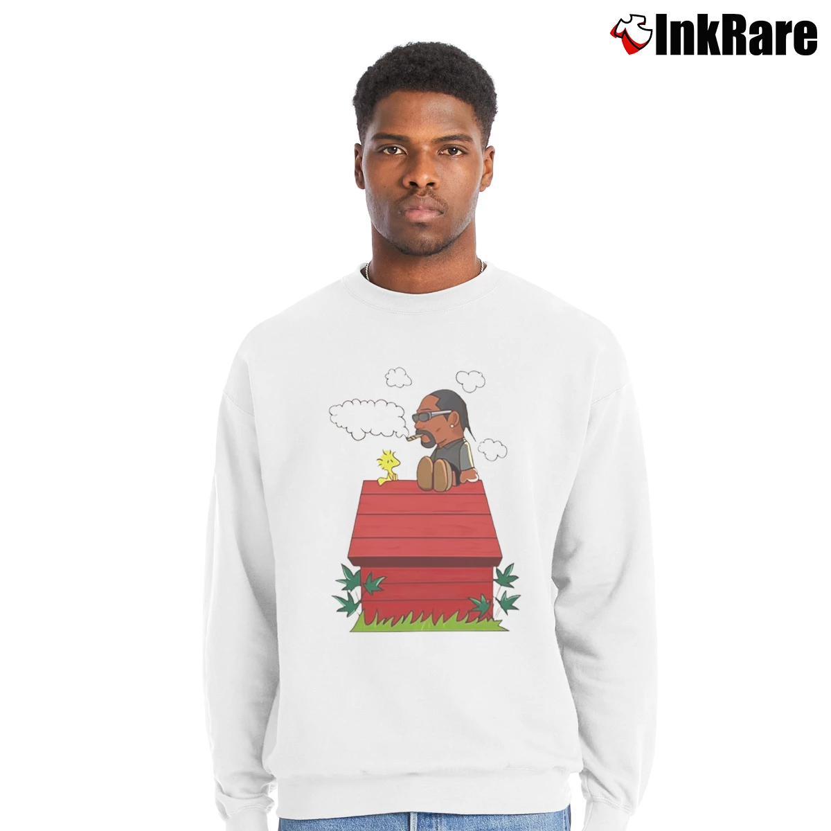 Snoopy Dogg And Woodstock Snoopy Men’s Crewneck Sweatshirt in white – Soft & Durable Men’s Snoopy Dogg And Woodstock Snoopy Crewneck Sweatshirt in white | Cozy Fabric, Clean Style